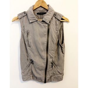 Max Jeans Green/Gray Zip Up Vest